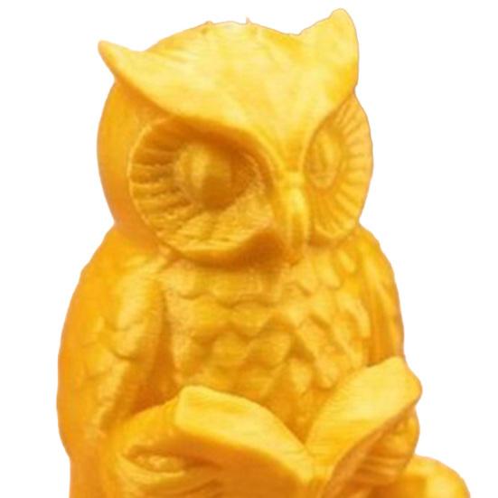 Meditation Owl Figurine 3D Printed Cute Reading Owl Statue Novelty Zen Yoga Animal Sculpture for Office Desktop Shelf Decor
