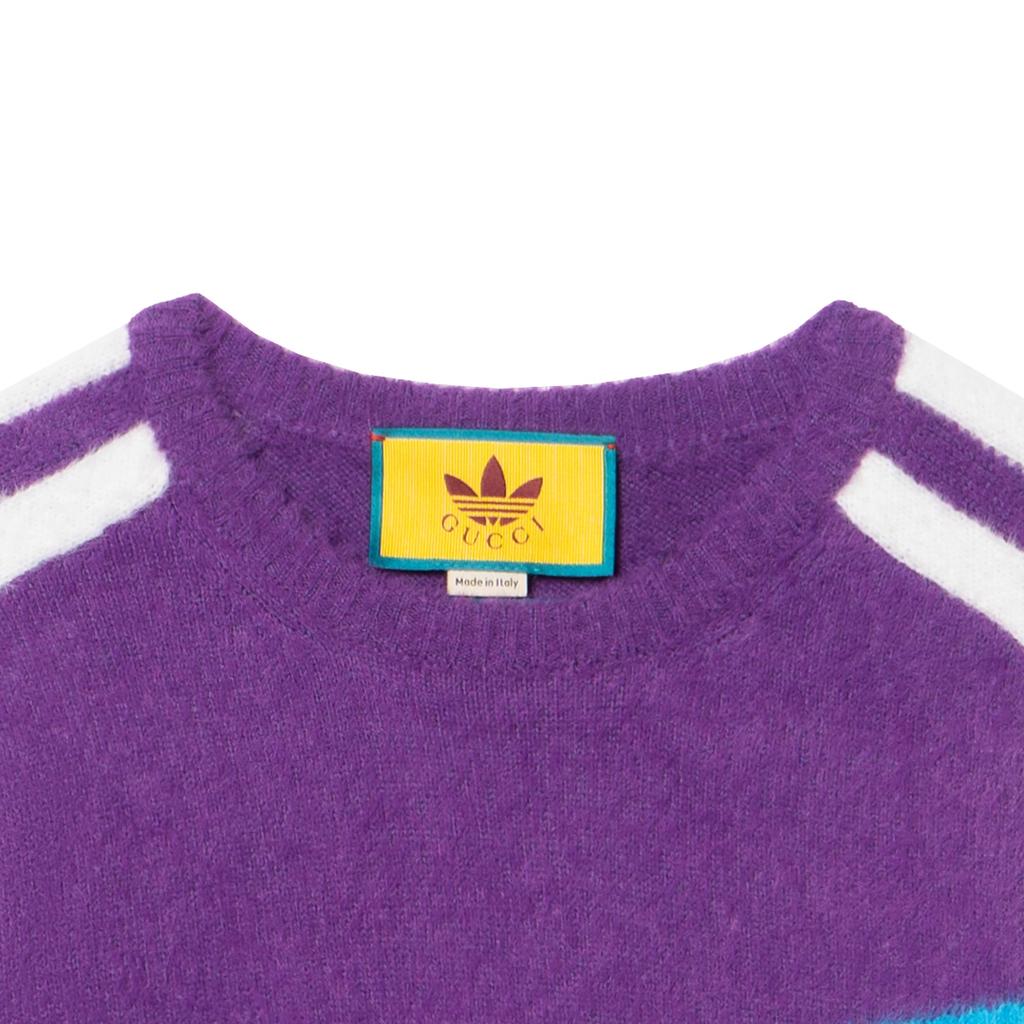 Gucci X Adidas Wool Sweater 'Purple Light Blue' Men's 723092-XKCTZ-5998