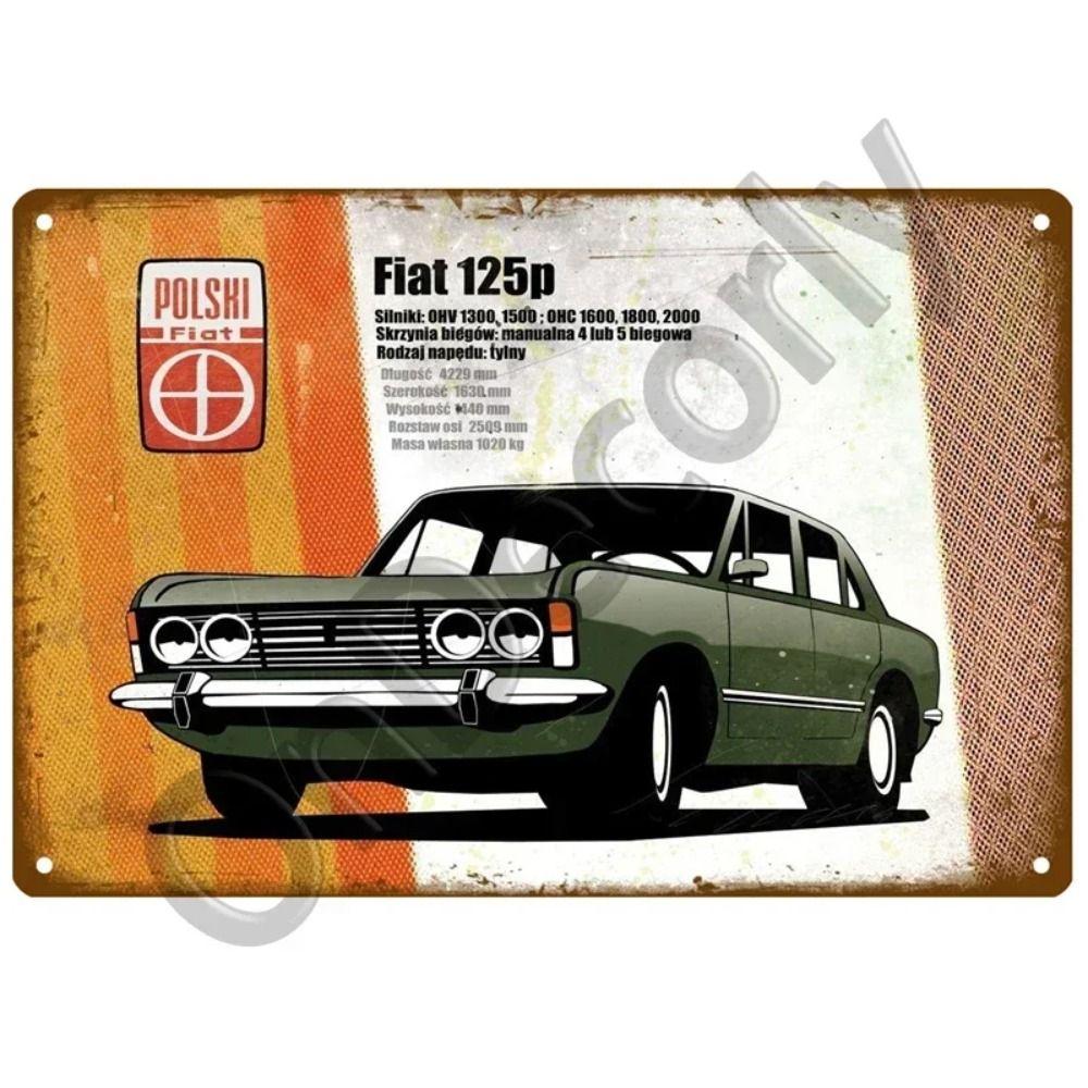FIAT Garage Bar Metal Sign, Auto Brand Wall Decor 20x30cm