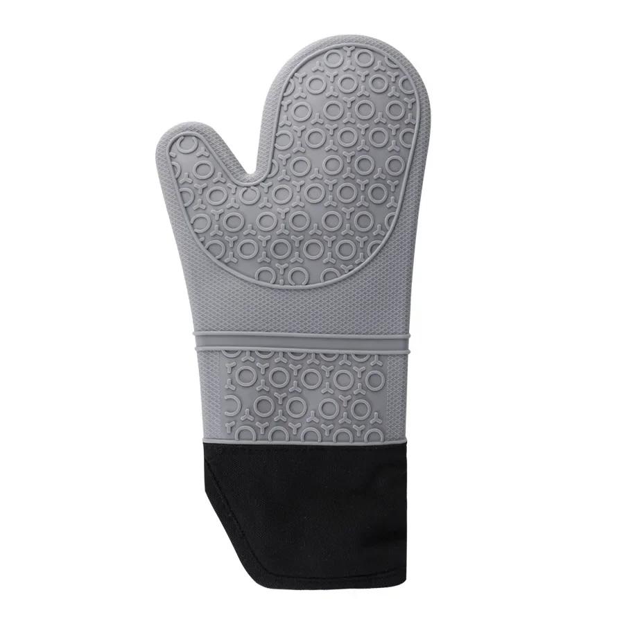 1Pcs Long Silicone Gloves With Cotton Waterproof Kitchen Microwave Mittens Gloves Cooking Bbq Heat-Resistant Gloves Oven Mitts