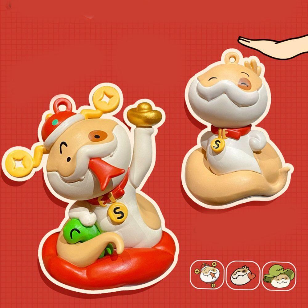 Chinese Style Cartoon Snake Figurines Traditional Car Interior Ornament Spring Festival