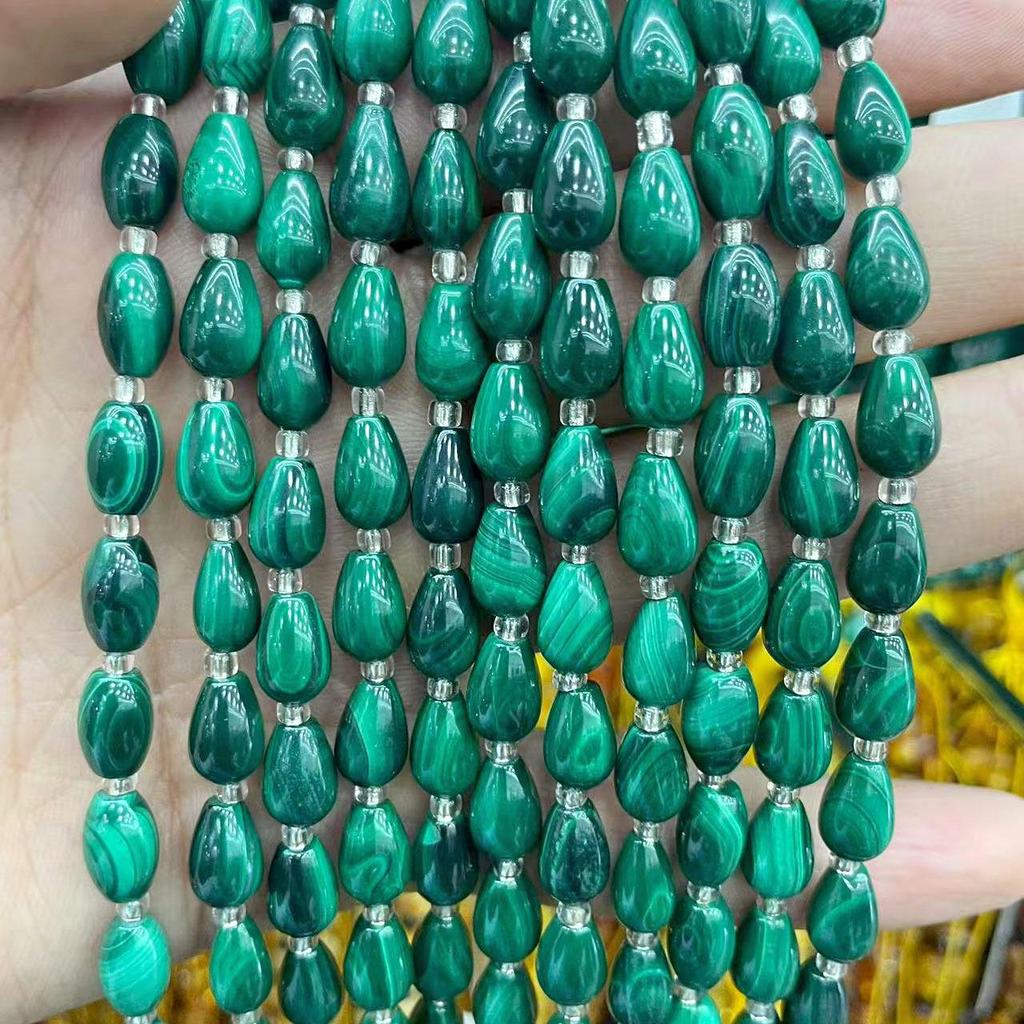 Pure Natural Malachite Tube & Oval Abacus Loose Beads for DIY Bracelet Jewelry