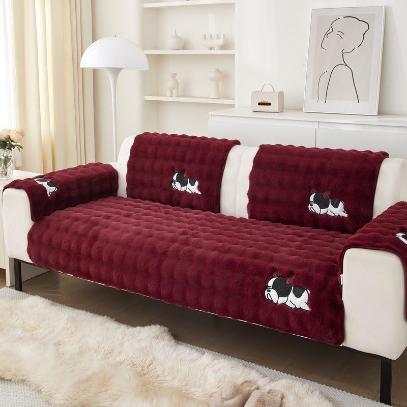 New Plush Sofa Cushion Autumn And Winter Non-Slip Seat Cushion Thickened Winter Leather Sofa Cover Backrest Cover Cloth Towel