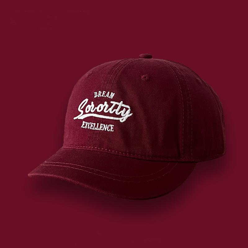 

Винтажная шляпа с короткими полями 5 см для мужчин и женщин, мягкий верх, для лица, маленькая уличная хип-хоп кепка Adjustable бордовый