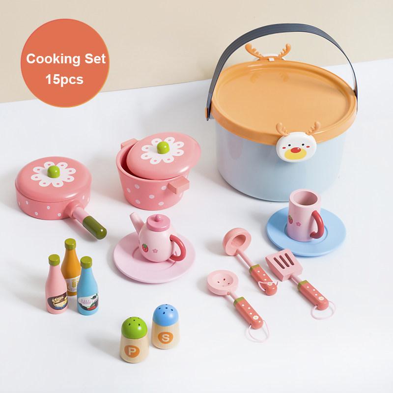 Wooden Pretend Play Children Toys Fruit Vegetable Cutting Set for Girl Kitchen Food Play Imitation Game Montessori Education Toy