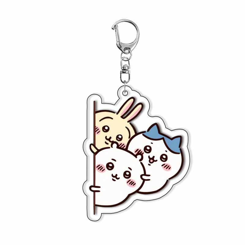 Durable chiikawa anime acrylic keychain DIY cute character layered keychain cross border ready stock anime merchandise accessories