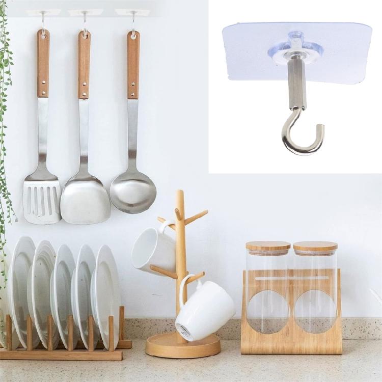 Adhesive Hooks Wall Ceiling Hook No-Drill Cabinet Hook Hanging Small Plant Towel