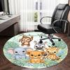 1PC Jungle Animals Non-Slip Floor Round Carpet, Office, Family, Bedroom, Large Area Rug Indoor Rugs, Vibrant Colors-Z0439