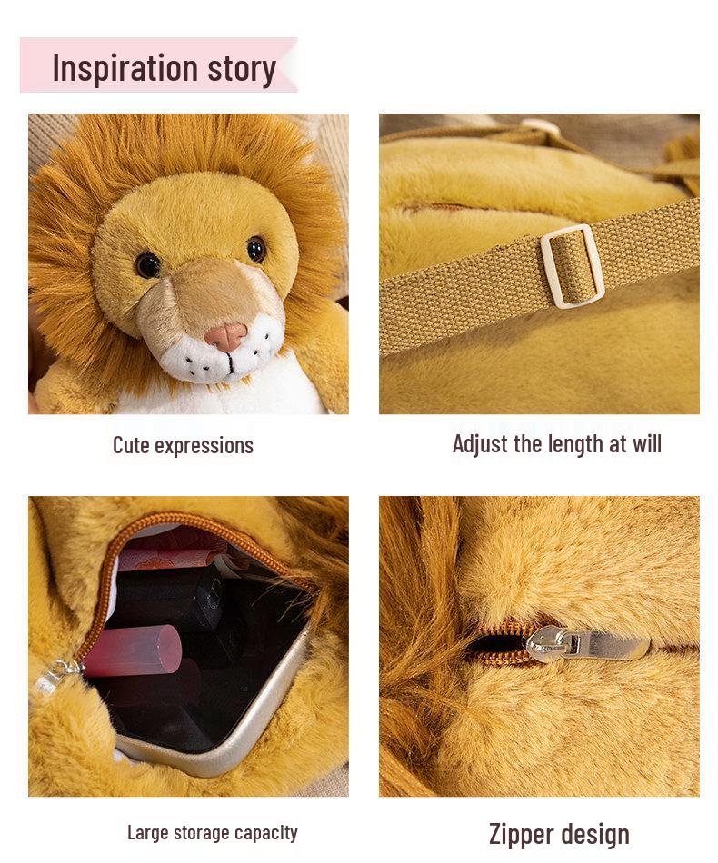 Cross-Border Plush Animal Backpack Toys: Elephant, Pink Rabbit, Lion, Sloth Dolls, Girls' Cloth Doll Bags