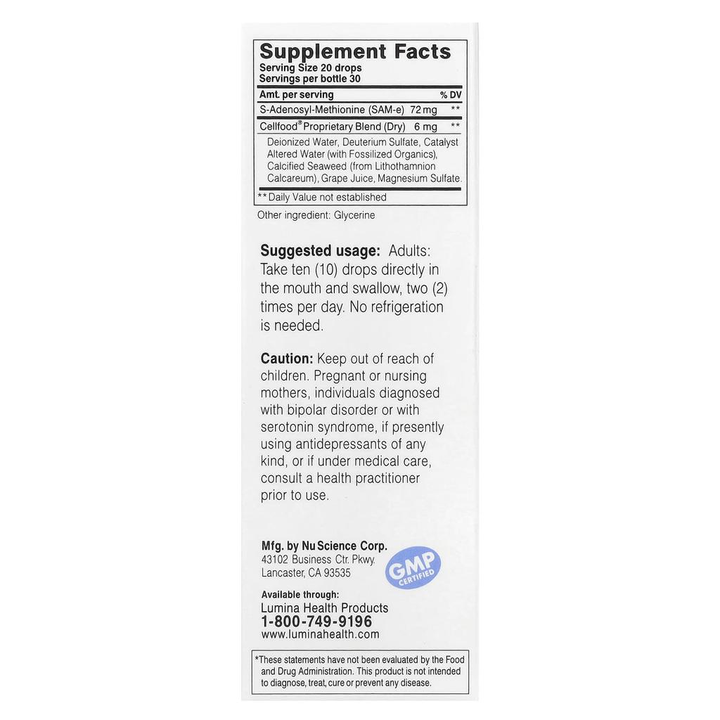 Cellfood SAM-e Liquid Formula+, 30ml(1fl Oz)