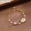 Elegant Baroque Freshwater Pearl Bracelet Women With Rose Charm Lightweight Luxury Minimalist Design