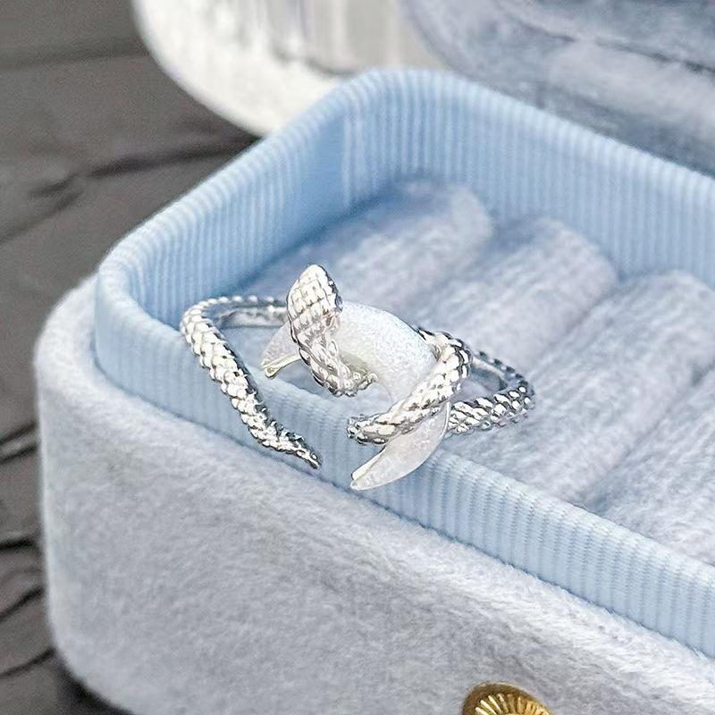 Moonstone Series Opening Adjustable Ring Personality High Sense Simple Light Luxury Niche High Sense Jewelry