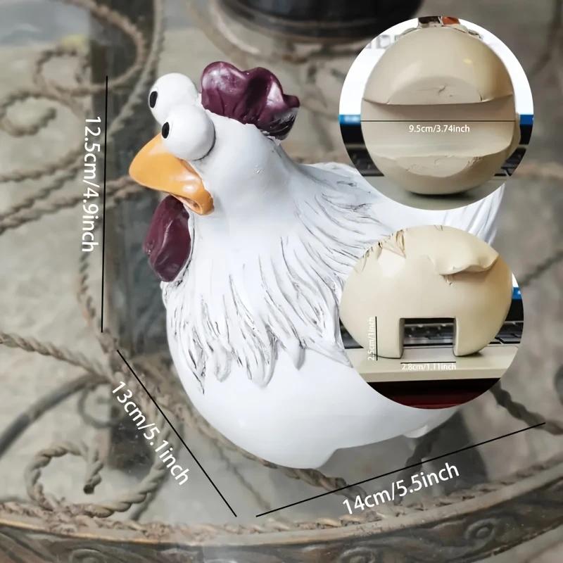 Miniso Funny Cute Chicken Fence Decoration Statue Resin Garden Chicken and Hen Sculpture Craft Courtyard Home Decoration