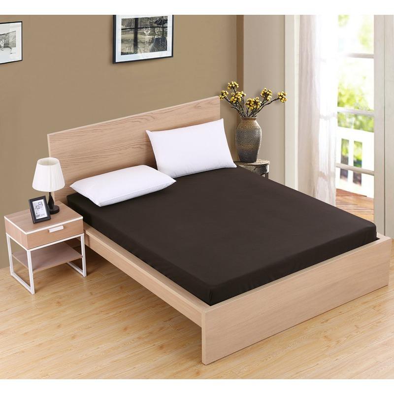 Solid Color Brushed Fitted Sheet, Bed Cover, Bed Bag Cleaning Cover, Non-pilling Simmons Protective Cover