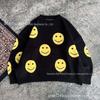 Unisex 3D Smiley Face Jacquard Loose Pullover
