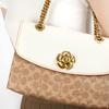 Coach Parker 26 Classic Monogram Coated Canvas And Leather Tote Shoulder Bag Women Bags White Brown 30585-B4HA