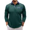 Autumn New Men's Long-sleeved Waffle Polo Shirt Fashion Men's Lapel T-shirt Tops