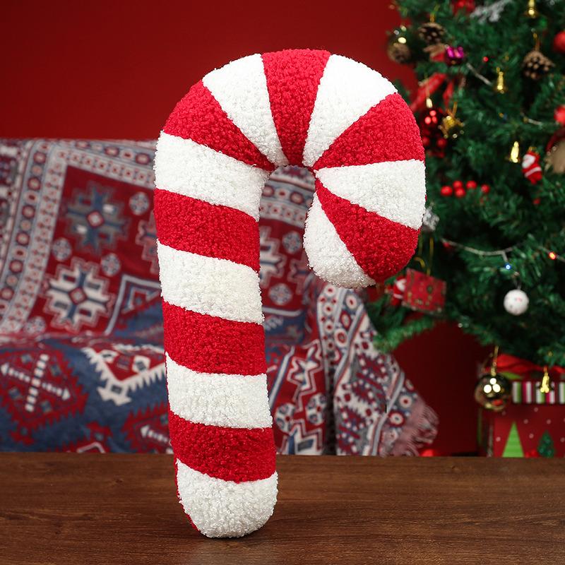 Weihnachts-Märchen-Serie Plüschtiere Stofftiere Hübscher Gehstock Süßigkeiten-Lutscher-Puppe Kissen Gemütliches Polster Schöne Heimdekoration