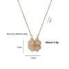 Women's Japanese Korean Folding Fashion Two-Wearing Four-Leaf Flower Heart-to-Heart Clavicle Necklace Zircon Copper Water-Wave