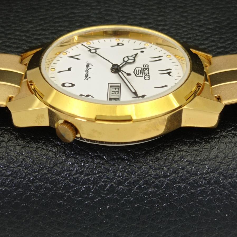 MĘSKI ODNOWIONY SEIKO 5 JAPAN 6309A AUTOMATYCZNY ARABSKI BIAŁA TARCZA ZEGAREK a426405-2