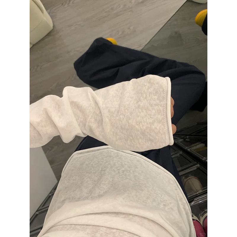 Slim Fit Sun Protection Cardigan for Women - Early Spring Rolled Hem Casual Minimalist Long Sleeve Top