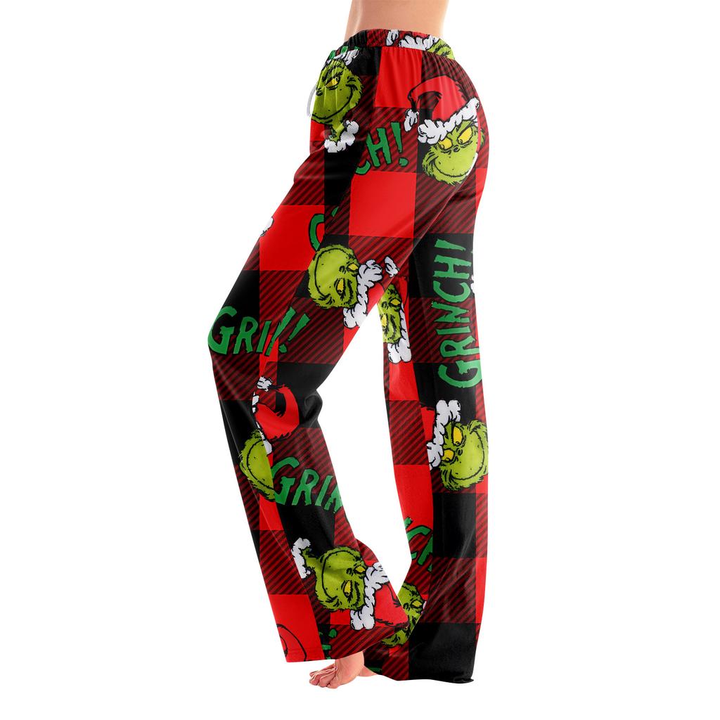 Pajama Pants Sleepwear Casual Drawstring Elastic Waist Pants Comfy Straight Yoga Loose Trousers