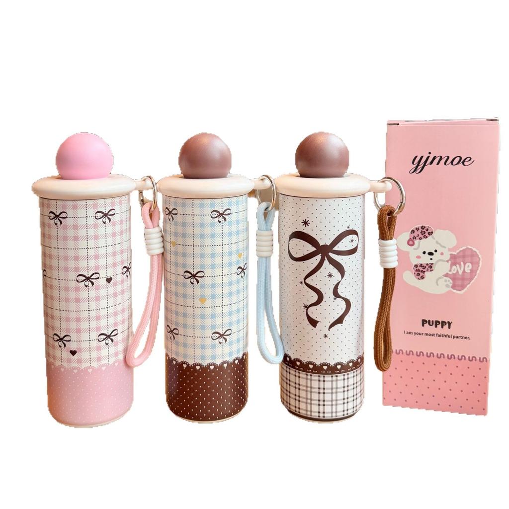 Stainless steel thermos cup girls high value straw water cup large capacity students children school special portable cup