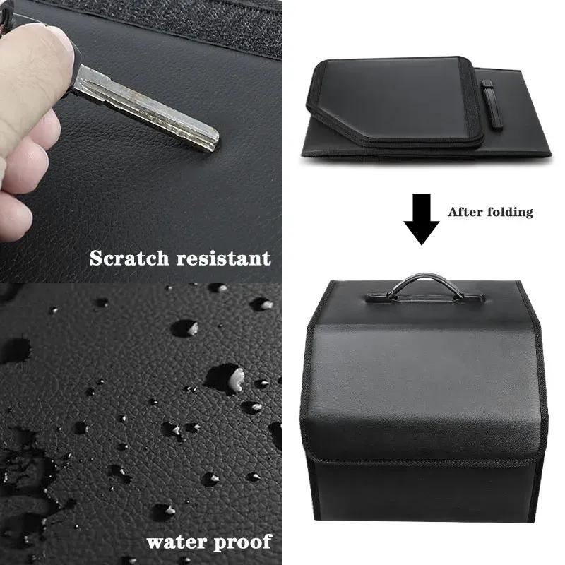 Bolsa Organizadora de Cuero para Coche Caja de Almacenamiento Plegable para Viaje Para Skoda Fabia Superb Yeti Octavia Rapid Kodiaq Kamiq Karoq Derivati Scala