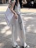 Women's White Cotton Linen Wide-Leg Pants - Slimming, Lightweight, Ice Silk, Casual Spring/Summer 2026