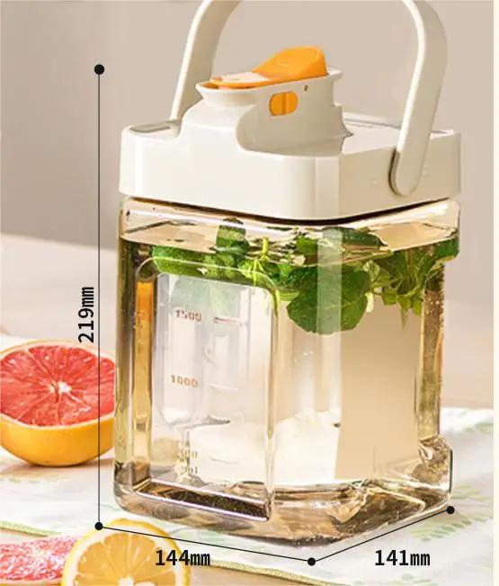 Fashion Cold Water Pitcher Large Capacity Outdoor Picnics Lemonade Juice Bottles Cold Kettle with Faucet Iced Beverage Dispenser