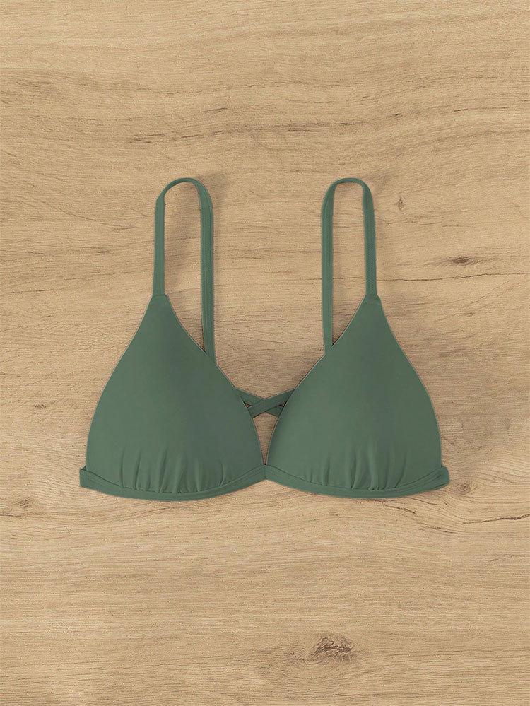

TS JYL-SW088 Cami Push Up Bikini, Backless Three-Point Swimwear For Beach S кокосовий