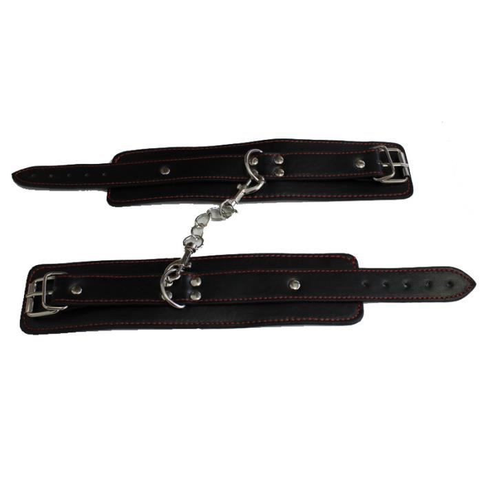 Kit de bondage - Co - Noir - 7 pièces - Cuir haute qualité - Plaisir adulte