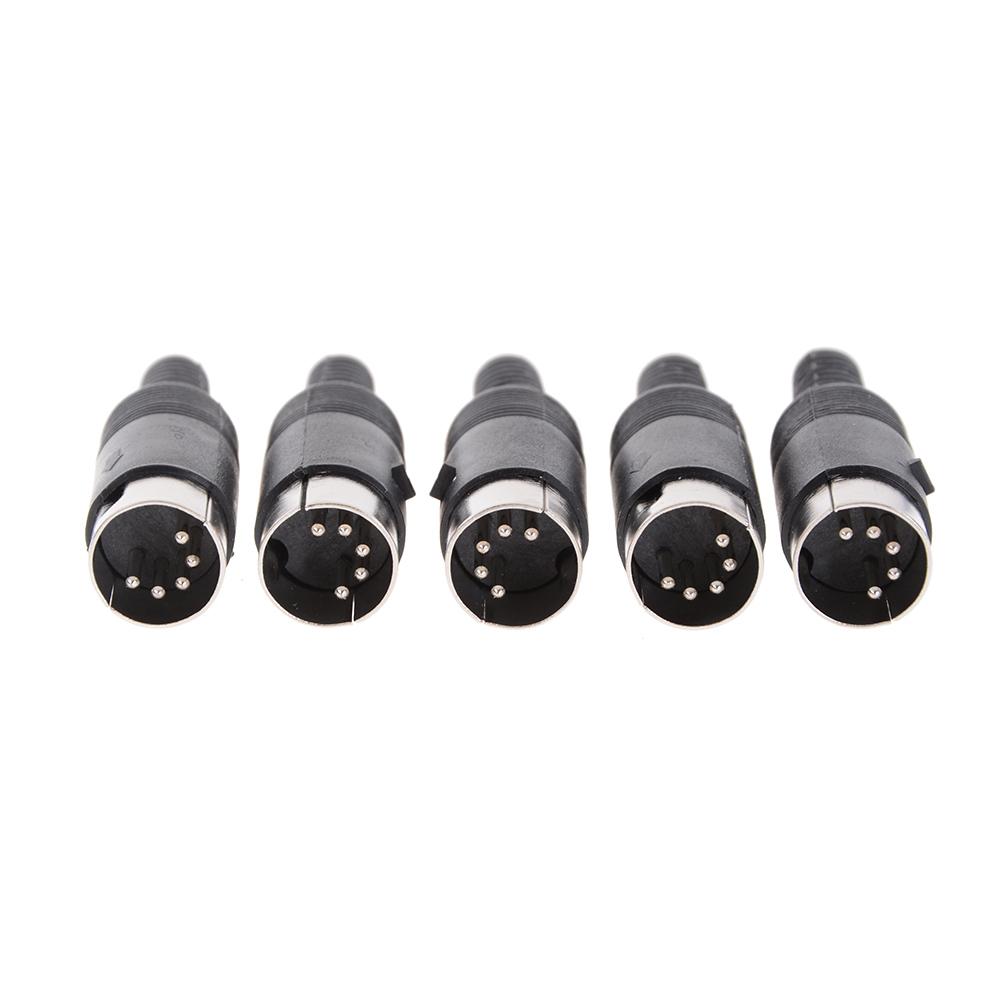5pcs/lot DIN Male Plug Cable Connector 5 Pin with Plastic Handle Black Color Wholesale