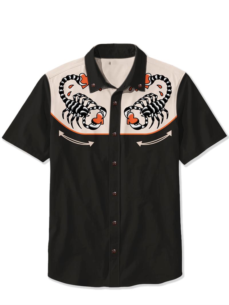 Retro 3D Herren Streetwear Hemd, Modisches Kurzarmhemd, Modischer Einfacher Trend mit Printdesign 3XL white