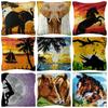 Wilderness Animal Latch Hook Rug Kits Pillow Smyrna Package Carpet Embroidery Latch Hook Kit DIY Cross Stitch Pillow Knooppakket