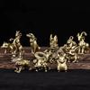 [ALOHAMONI] Brass Keychain Key Ring Zodiac Zodiac Vintage American Casual