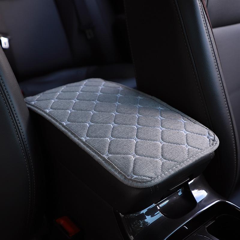 Universal Armrest Case Cover Fabric, Linen Embroidery, Breathable and Anti Slip Central Armrest Case Cover