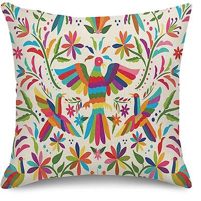 Colorful Ethnic Birds And Flowers Throw Pillow Case Home Decorative Pillow Case Cushion Cover Sofa Linen Square Pillow Case