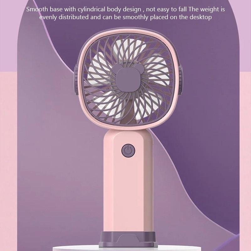 New Handheld Portable Mini Fan USB Rechargeable Multi-function Fan with Mobile Phone Holder Function for Office and Dormitory