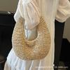Straw Bag Women's 2025 New Summer Seaside Vacation Beach Bag Shoulder Bag Mori Handwoven Bag Large Capacity