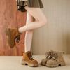 9691-6 Casual 2025 Thick-soled Height-increasing Lace-up Beaded Snow Versatile Martin Boots Muffin Heel Women's Shoes