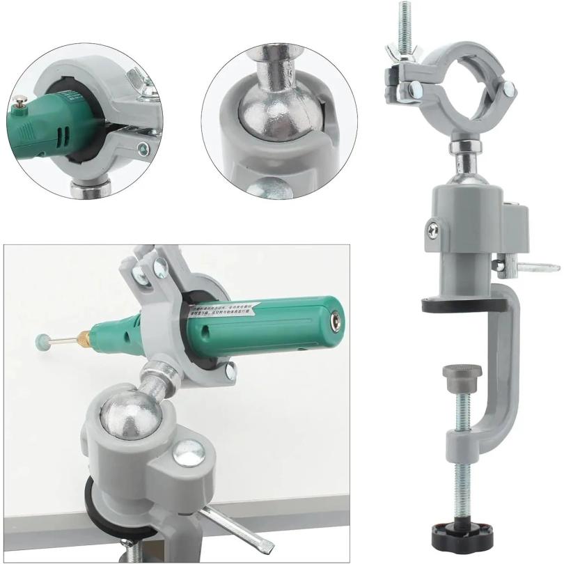 360°Table Swivel Vise Woodworking Grinder Tool Accessory Electric Drill Stand Holder Aluminium Alloy Bracket Table Vise