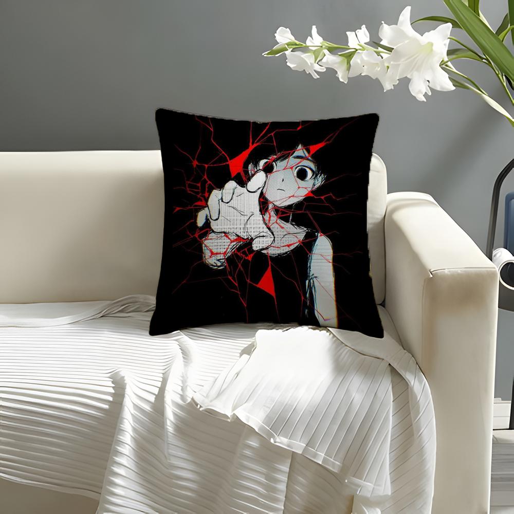 

Game Anime OOmori cool Pillow Case Natural Linen Organic Fabric DoubleSided Printing Sofa Home Decor Cushion Cover 30X30cm