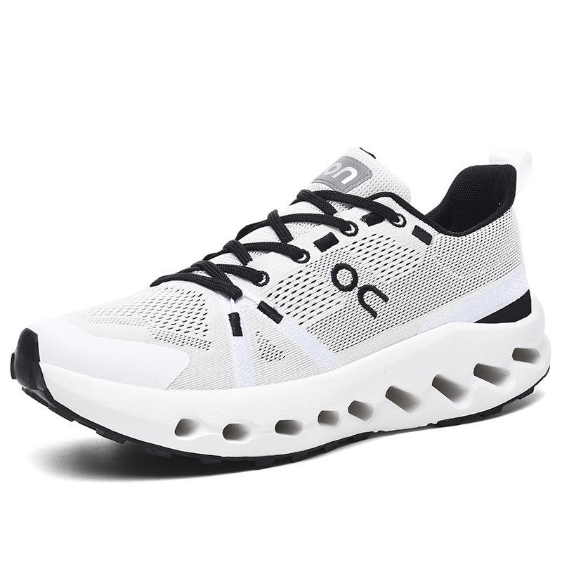 Tênis esportivos da moda com sola grossa, tênis de corrida leves e respiráveis com cabedal em trama fly, tênis esportivos para meninos e meninas