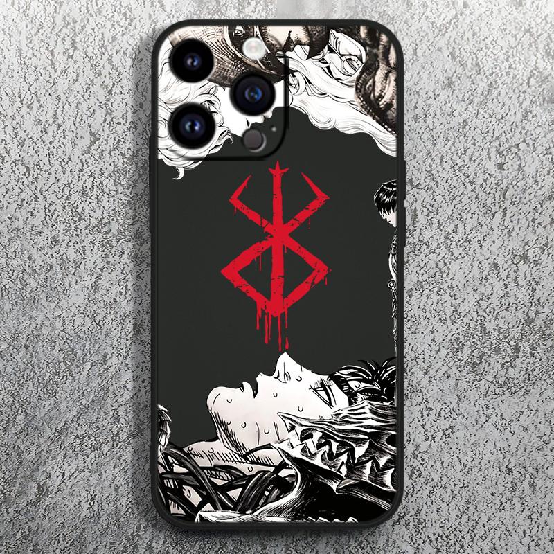 Berserk Tegneserier Anime For Apple iPhone 15 14 13 12 Mini 11 XS XR X 8 7 Pro Max Plus Myk Silikon Svart Telefondeksel