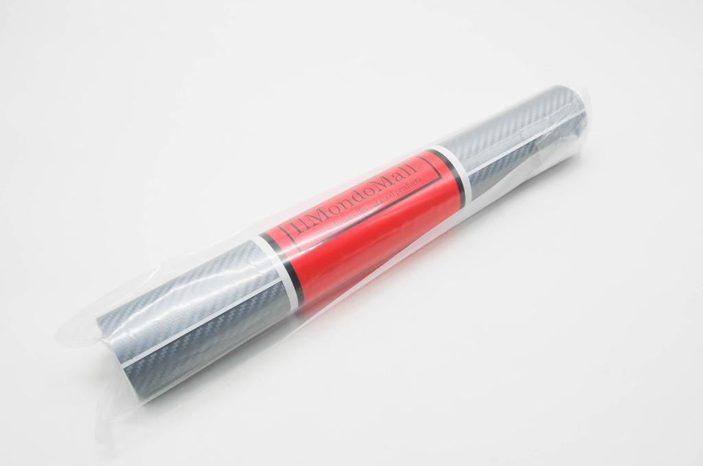 IlMondoMall Carbon Fiber 3D Carbon Car Wrap with Air Grooves 152 X Sheet, Fiber-Look (Silver, 35cm)