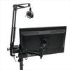 Nagao Seisakusho Black Pole Mount Clamp Table for Mounting a Microphone Arm to the Back of a Monitor or on a Monitor Video Web Conferencing