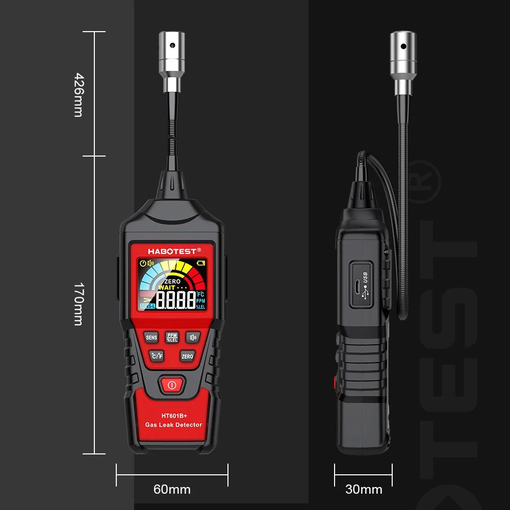 Neuer professioneller Gasleckdetektor 0-1000 PPM Ton- & Bildschirmalarm Brennbares Erdgas Methan Gas CH4 C2H2 C2H4 C2H6 C2H4O Detektor mit LCD-Anzeige