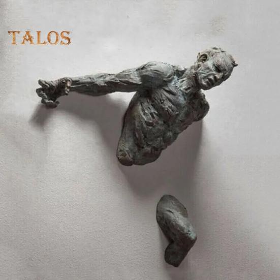 Male Abstract Sculpture Resin Art Wall Decor Human Body Statue Wall Mount Artistic Figure Sculpture for Home Living Room Gallery