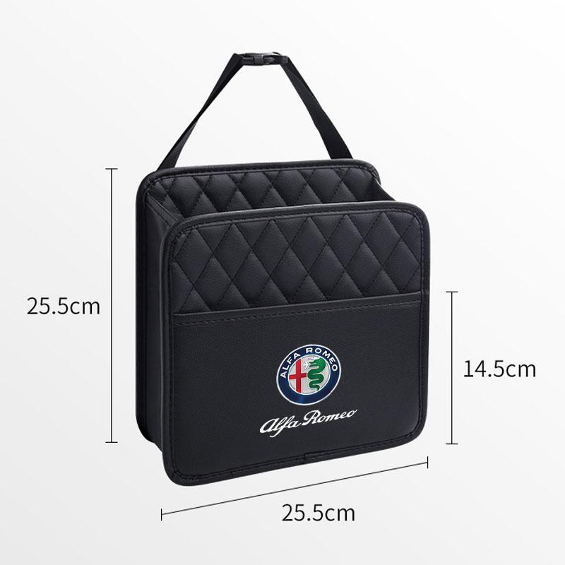 Qctfz6 Car Multifunctional Storage Bag Seat Hanging Garbage Bag For Alfa Romeo Giulia Stelvio Giulietta 159 147 156 166 Accessories